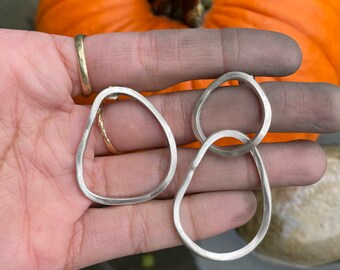 Asymmetrical Sterling Silver Hoops