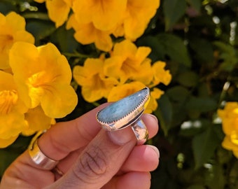 Aqua Aventurine Sterling Silver Statement Ring