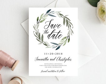 Save the Date Template Save the Date Cards Greenery Save the Dates Wedding Save the Date Template Save Date Card Printable Save the Date 102