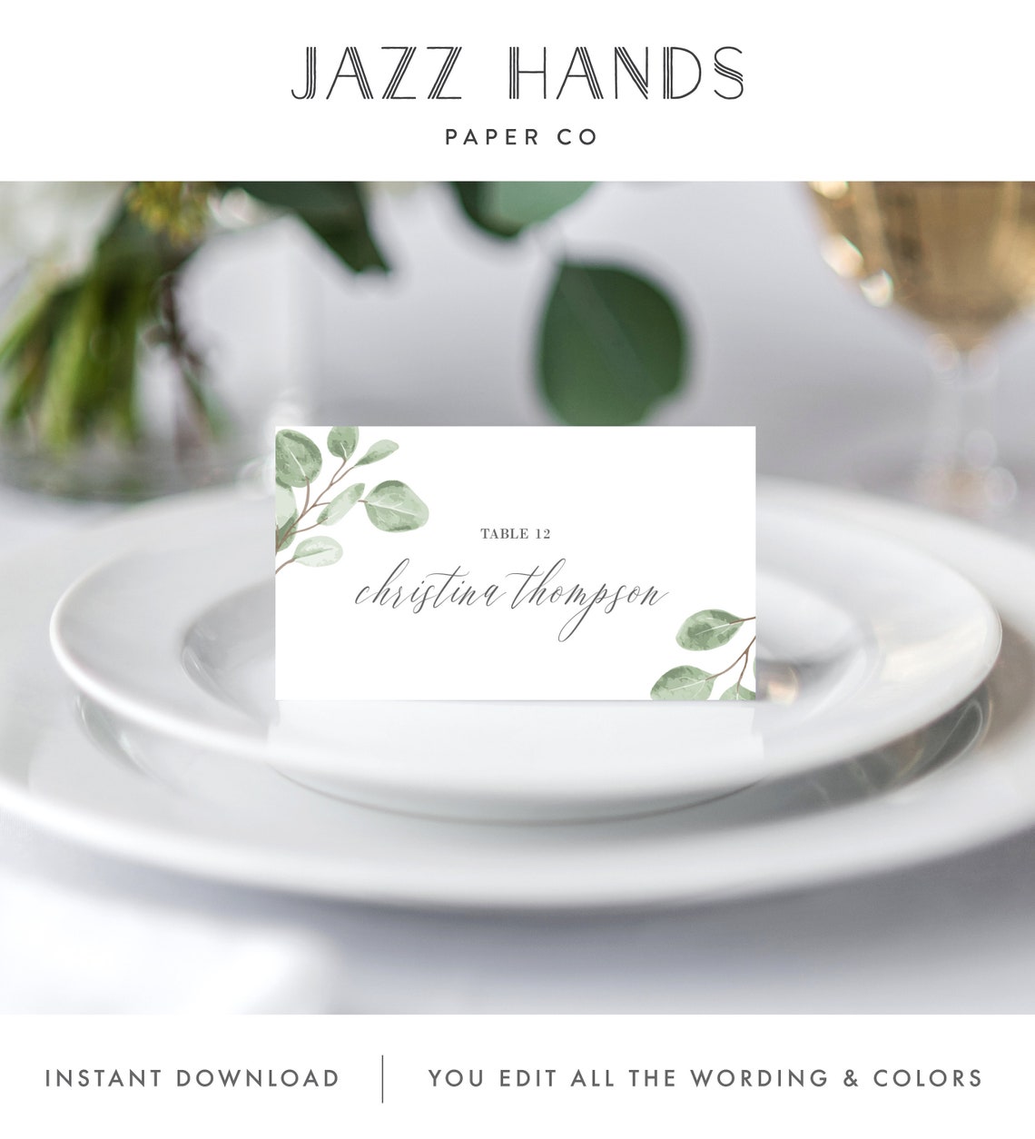Wedding Place Cards Printable Template Folded Wedding Place - Etsy