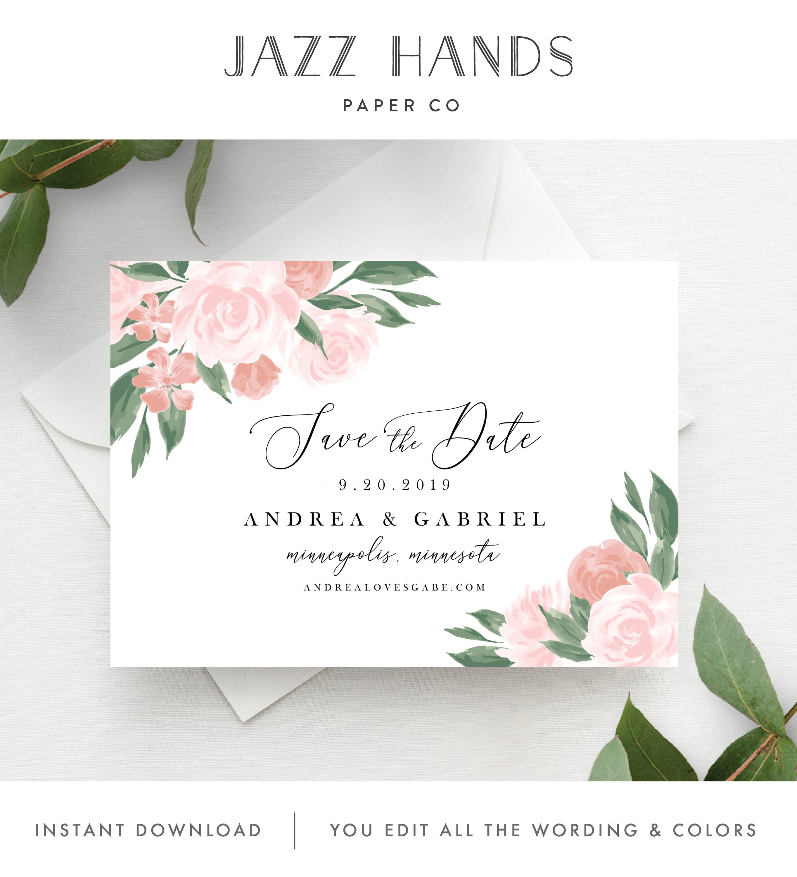 save-the-dates-printable-template-with-pink-and-coral-floral-etsy