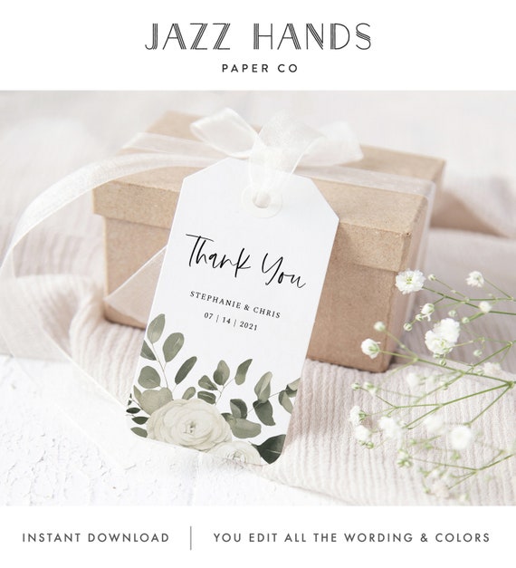 Eucalyptus Greenery Wedding Favor Tags Template Wedding Favor - Etsy