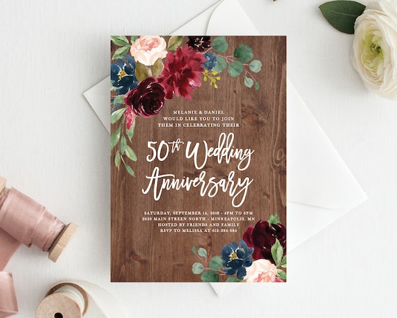50th anniversary invitation anniversary