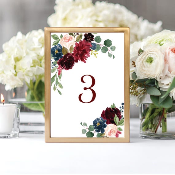Wedding Table Numbers Wedding Table Number Wedding Decor Table Number Wedding Rustic Wedding Marsala Table Numbers Burgundy 112 Il_570xn