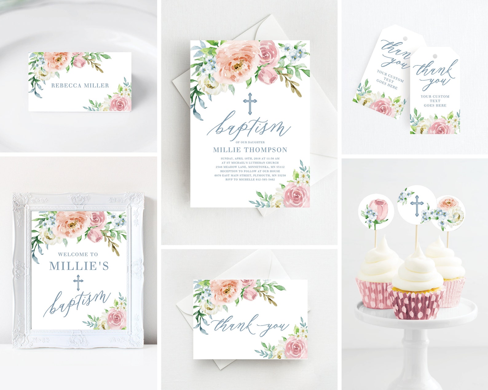 Printable Baptism Invitation Kit Baptism Invitation - Etsy