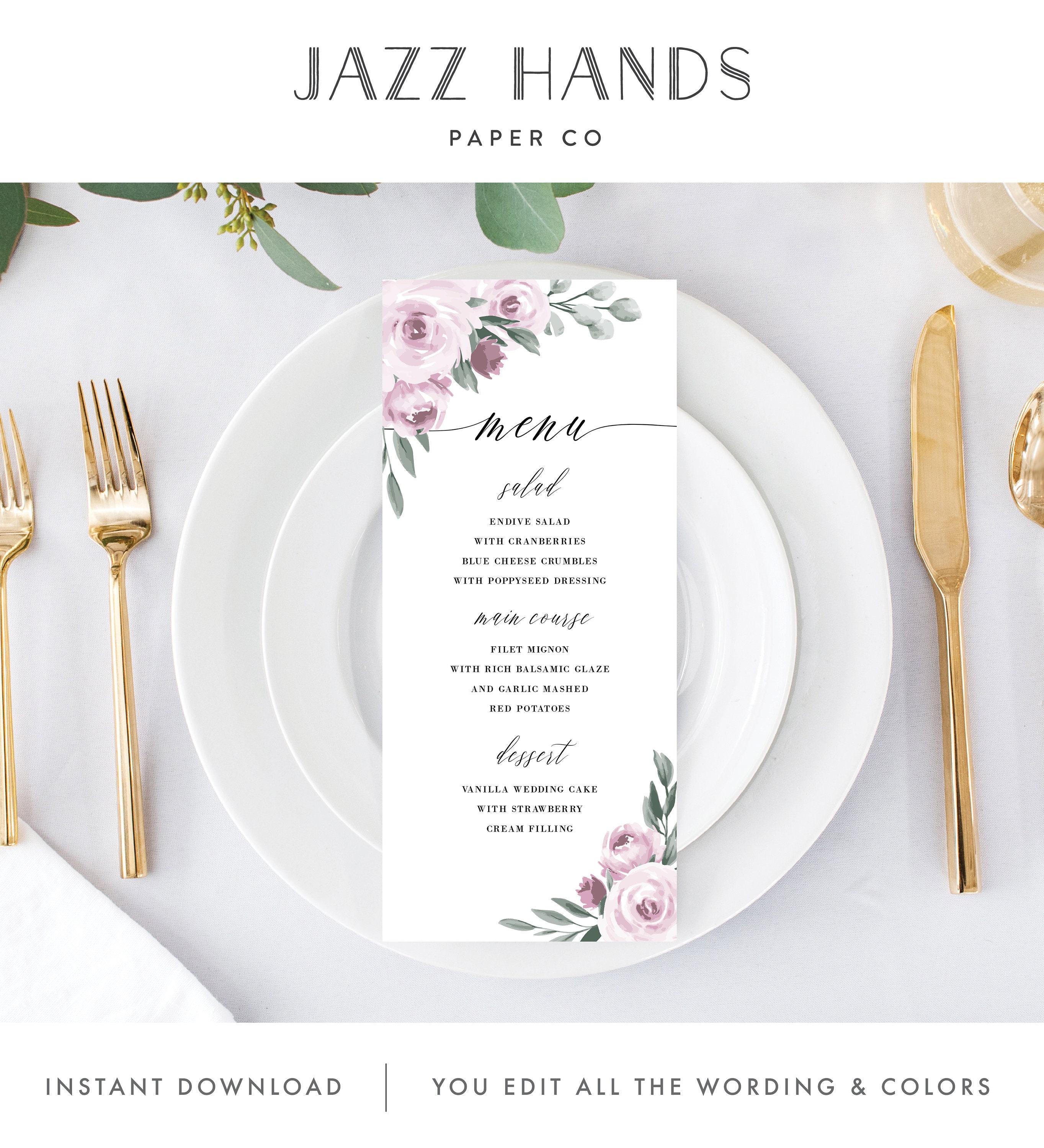 wedding menu template menu card menu cards printable