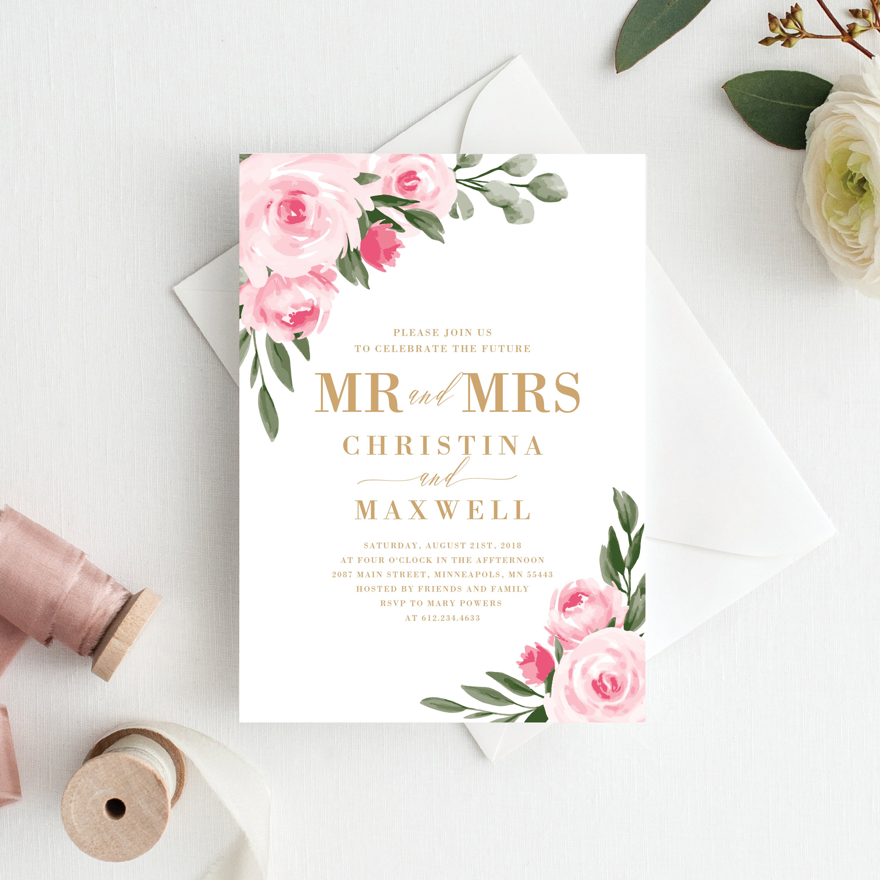 Engagement Party Invitation Template Future and Mrs Blush - Etsy España