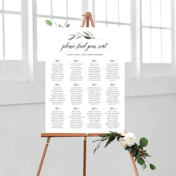 How To Print Wedding Seating Chart
