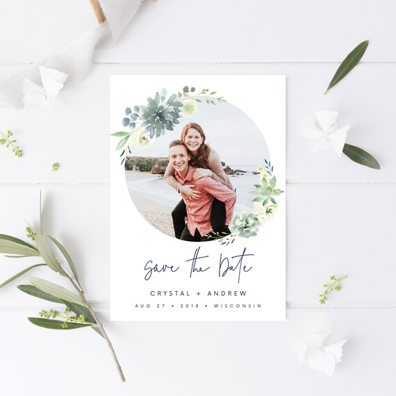 Save The Date Photo Template Custom Save The Date Template Wedding Save The Date Printable Invite Picture Save The Date Templett 134v5 Il_570xn