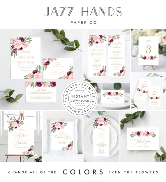 Wedding Invitation Template Bundle - Etsy