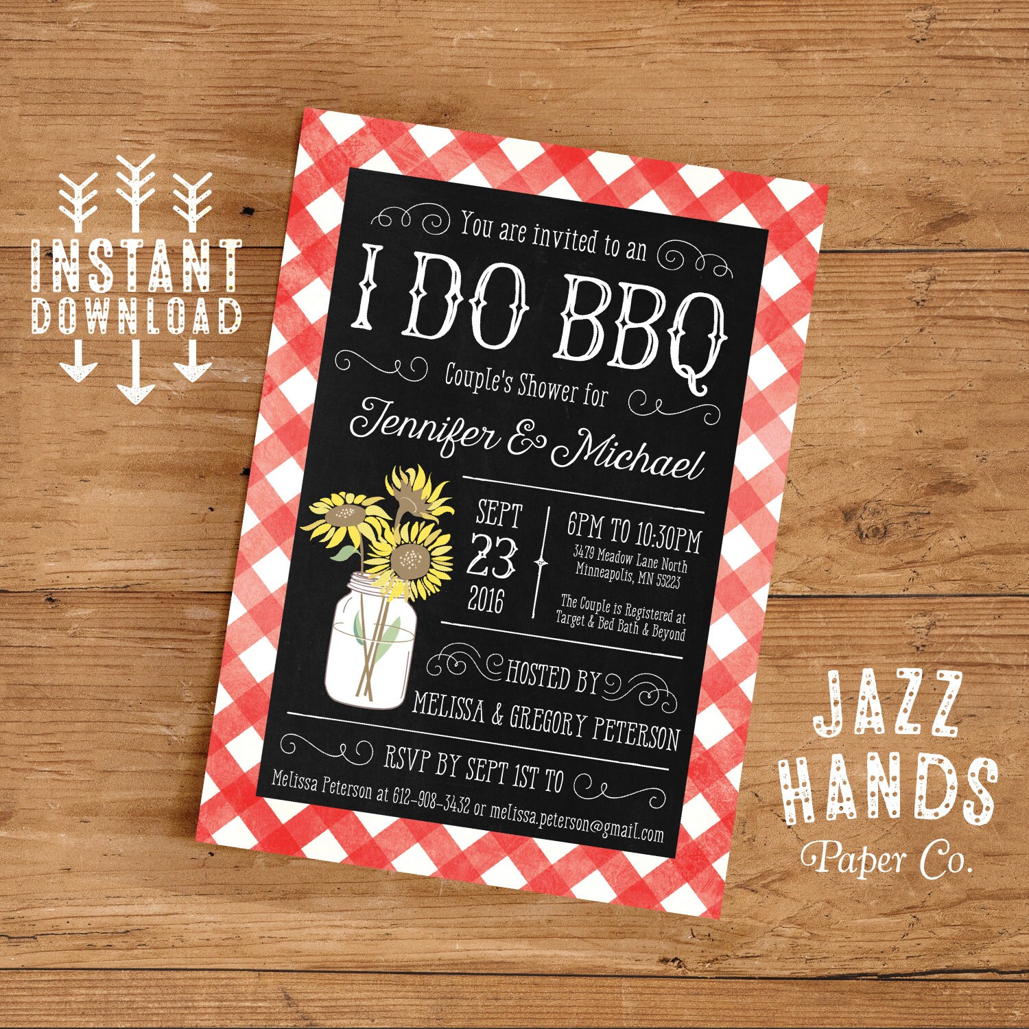 Printable I Do BBQ Couples Shower Invitation Template DIY | Etsy