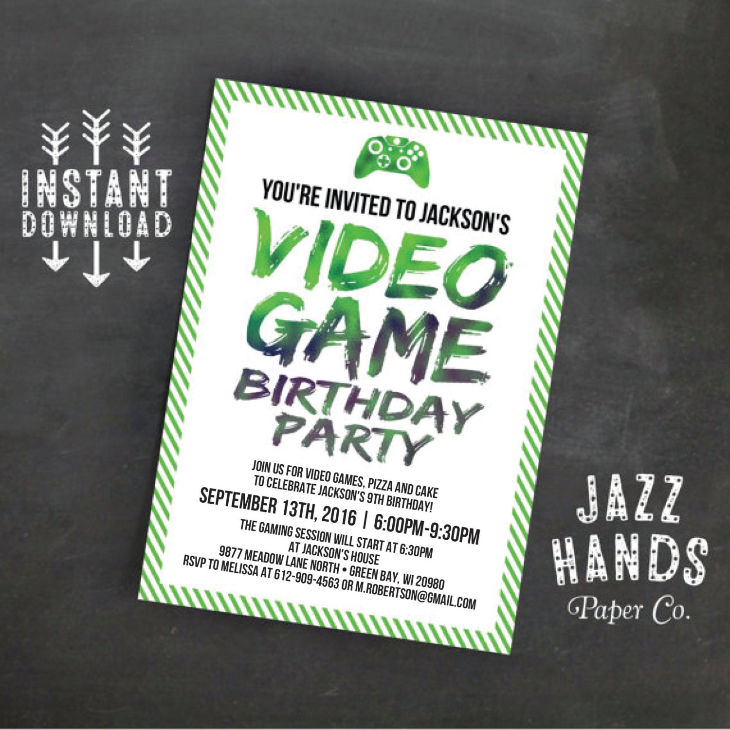printable video game birthday invitation template diy etsy diy birthday invitation templates