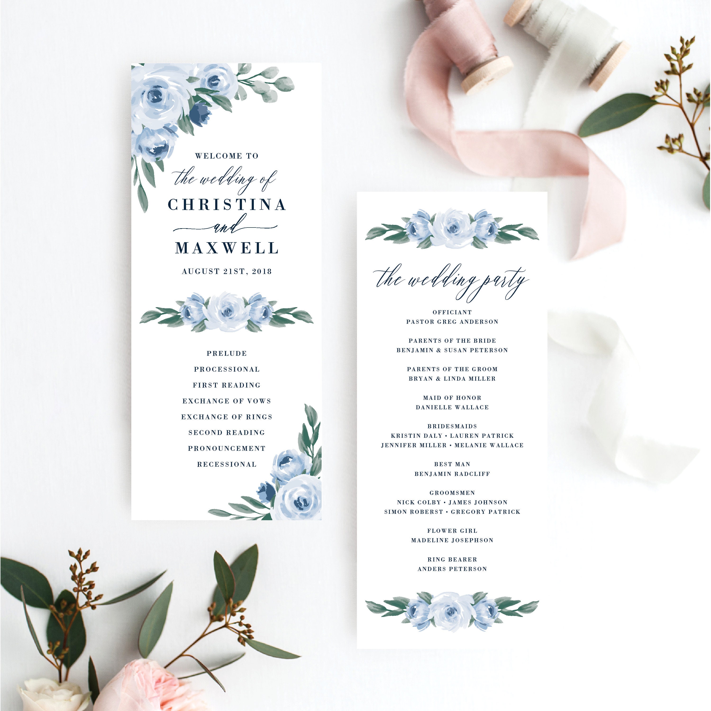 Free Printable Wedding Program Templates Word