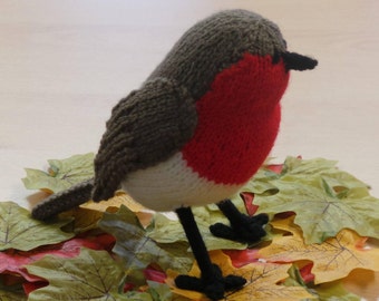 Hand Knitted Robin Collectable Decoration Garden Bird