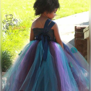 Peacock Flower Girl Dress, Formal Dress, Girls Party Gown , Girls ...