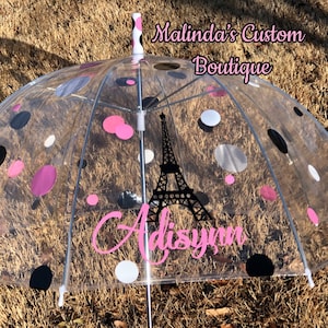 Clear Paris style umbrella ,Eiffel Tower umbrella Monogramed Umbrella