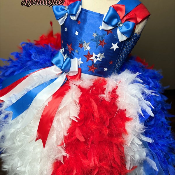 Patriotic beauty, pageant dress,holiday dress, pageant gown, 4th of July dress ,patriotic costume, party dress, pageant tutu