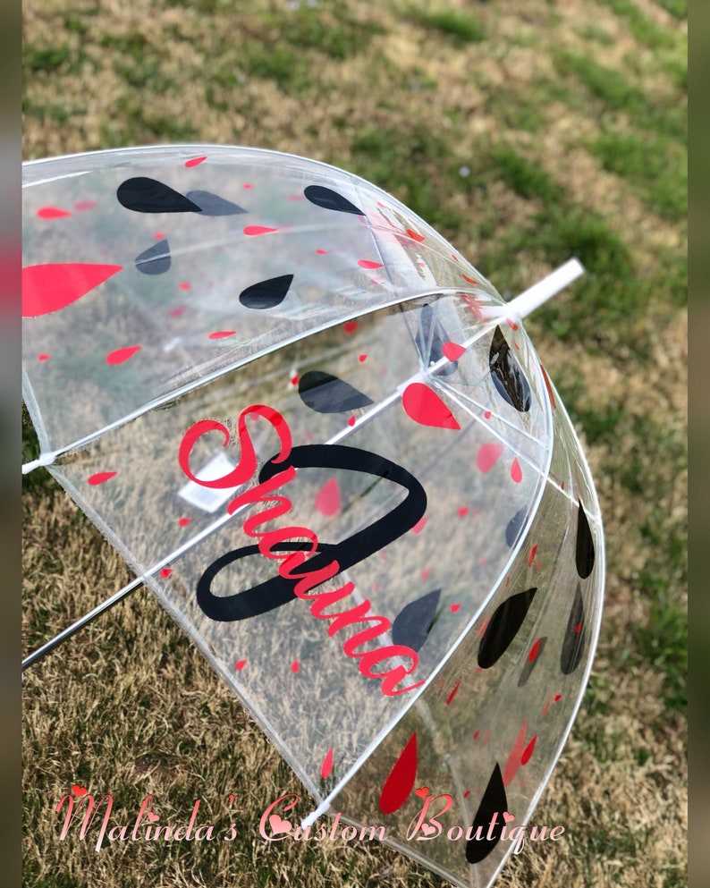 Raindrops Umbrella Clear Umbrella Monogrammed Umbrella Kids Etsy