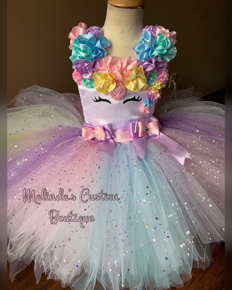 Unicornio Tutu Traje Unicornio Cumpleanos Unicornio Flor Etsy