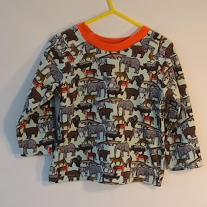 Cute zoo animal print playset made with sweat fabric for a 2 year old. Gift idea