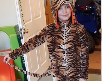 The Tiger who came to tea! made from fleece for  a 4-5, 6-7 yrs. Unisex, Active wear ,dress up, gift idea. World book day.