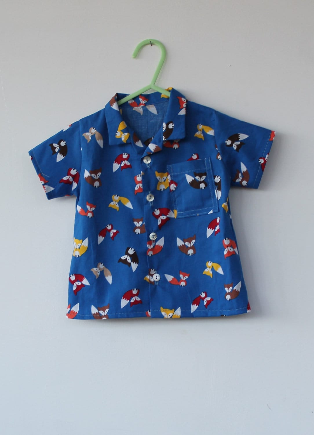 Bright foxes summer shirt in cool lightweight cotton for a one year…