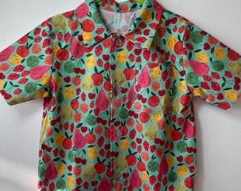 Cute Fruit short sleeved shirt for a 3 year old boy. 100% cotton. Gift idea, summer shirt, summer cover up