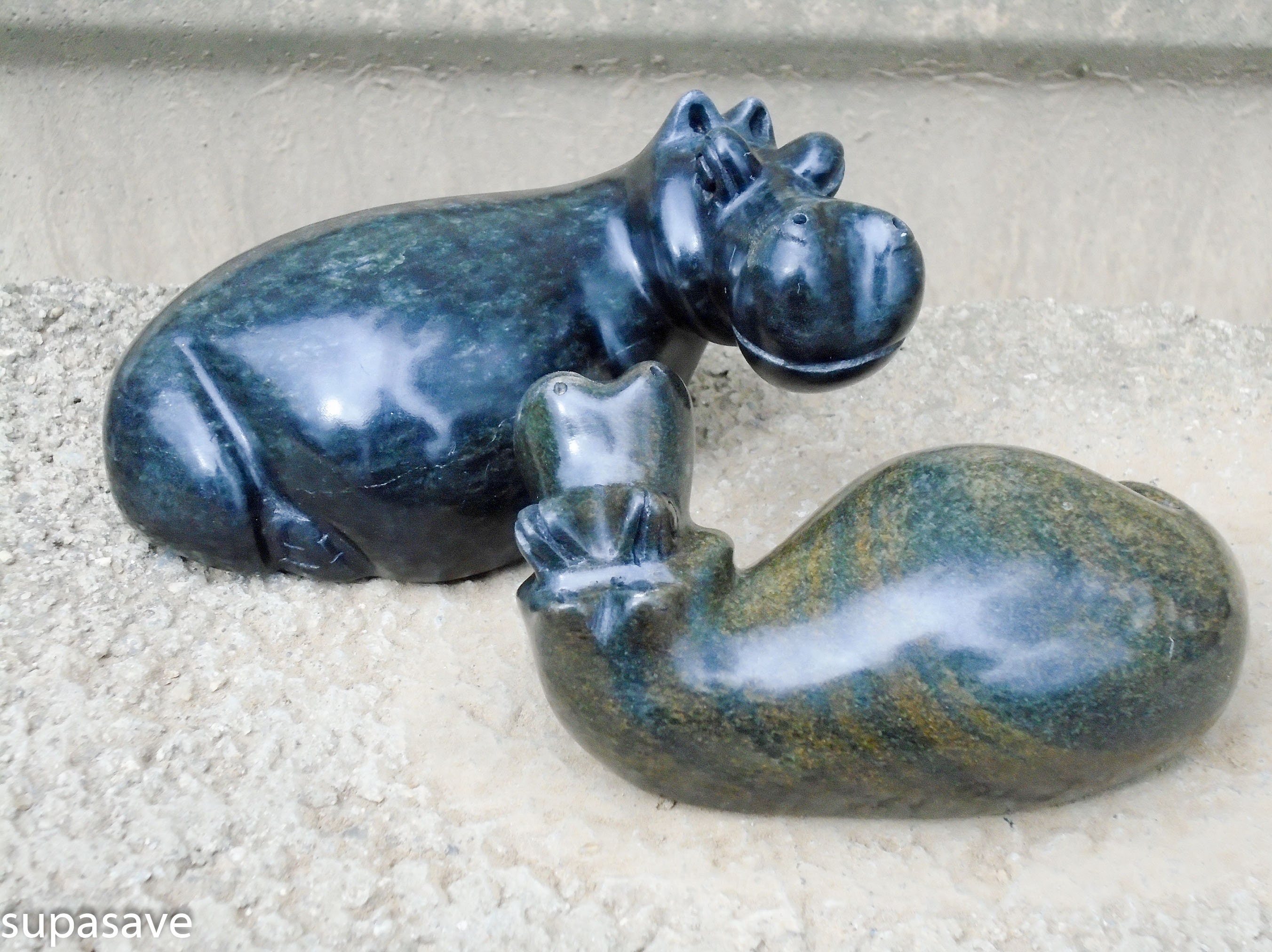 Hippo Hippopotamus Stone Carving Gemstone Figurine Gem Soapstone Carved