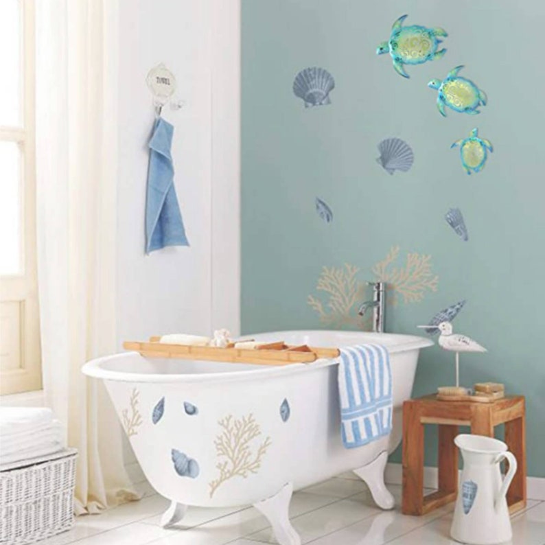 Sea Turtle Regal Art Metal Beach Ocean Home gift Bathroom Etsy