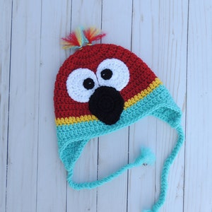 Crochet Parrot Earflap Winter Hat for Newborn Baby Toddler Child Adult