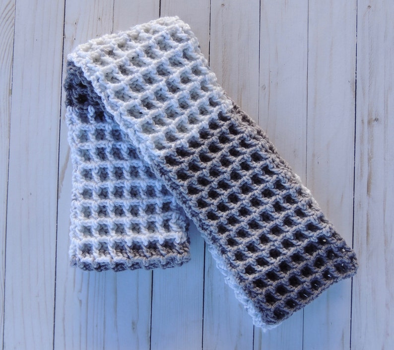 Crochet Women/'s Textured Waffle Stitch Winter Beanie Scarf Set