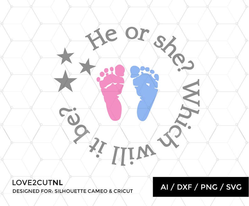 Download Gender reveal SVG cut file for silhouette or other craft ...