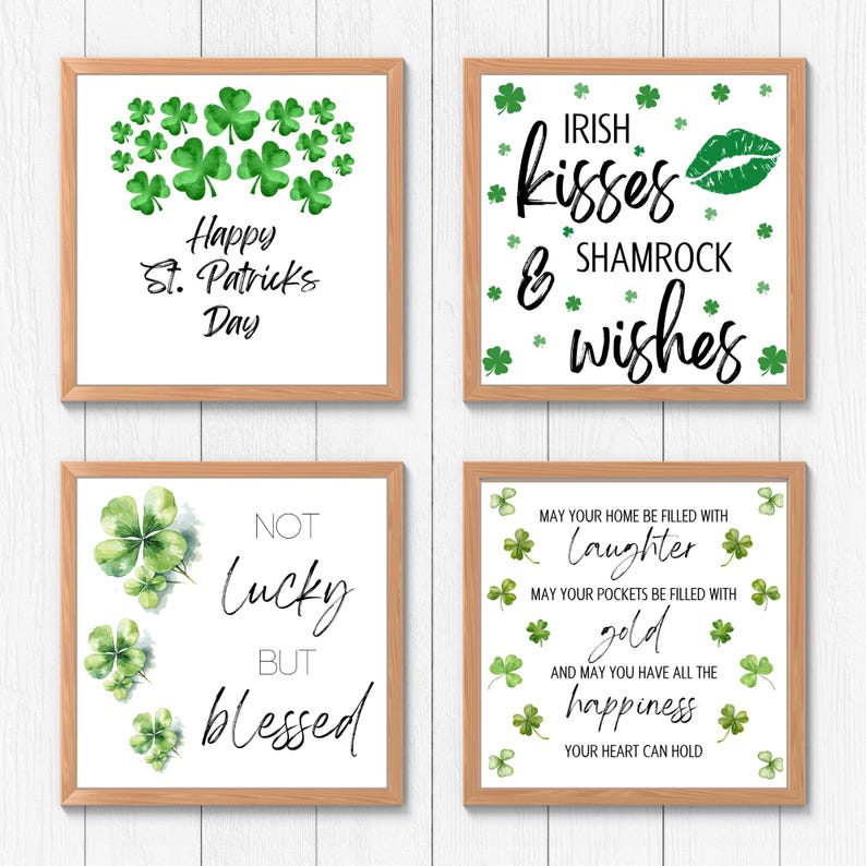 Patrick's Sign St. Patrick's Signs, INSTANT DOWNLOAD, Irish Kisses, Shamrock Wishes ...