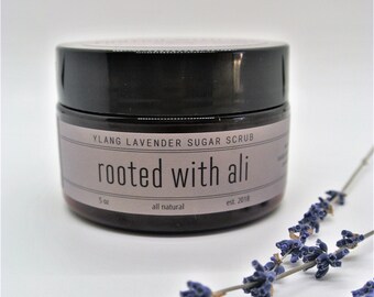 All natural Ylang LAVENDER SUGAR SCRUB, sugar scrubs, body scrub