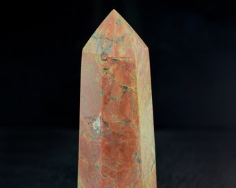 Pedra Fênix 122g. Obelisco de Cristal Natural Raro com Ponta de Cristal Marrom Verde, Energia de Cura Ascendente da Fênix, 83 x 29 mm.