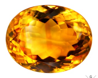 Citrine 15.92ct. Loose Gemstone Oval Cut Natural Golden Yellow Faceted Stone Brazil Top Large Gem