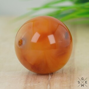 Carnelian 86g. Natural Crystal Sphere Red White Geode Stone Ball 40mm.