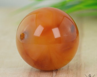 Carnelian 86g. Natural Crystal Sphere Red White Geode Stone Ball 40mm.