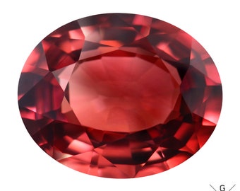 Zircon 2.05ct. Natural Loose Gemstone Oval Cut Faceted Stone Сlean Cherry Pink Zircon 8x6mm.