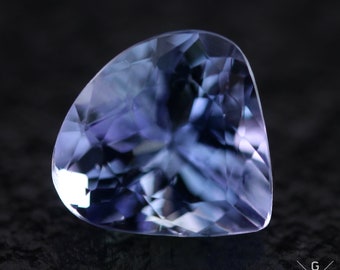 Tanzanite Loose Gemstone Certified Faceted Pear Cut Natural Clean Blue Zoisite Stone 1.27ct.