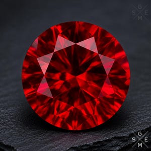 Rubis de laboratoire rouge framboise - Corindon rond rond en vrac pour la fabrication de bijoux