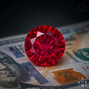 Raspberry Red Ruby - Round Loose Gemstone, Genuine Lab-Grown Corundum, Jewelry Making Supply image 3