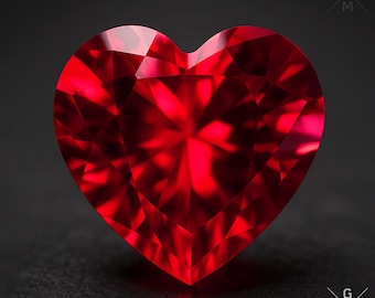Heart Shape Ruby Loose Raspberry Red Gemstone for Jewelry Making LabGrown Corundum Heart cut