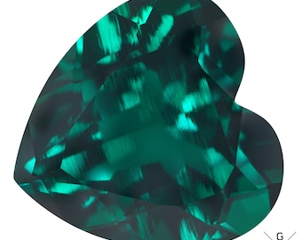 Emerald Heart Сut Top Green Genuine Clean Hydrothermal Gemstone Zambia 10, 12mm.