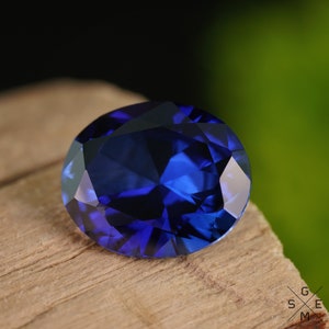 Blue Sapphire Oval Cut Genuine Loose Gemstone Oval Shaped Created Royal Blue Corundum EU