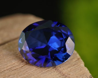 Blue Sapphire Oval Cut Genuine Loose Gemstone Oval Shaped Created Royal Blue Corundum EU