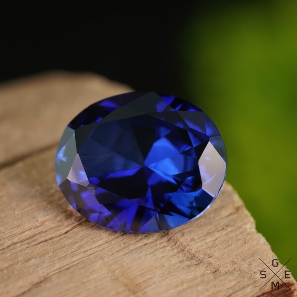 AAA Lab-created Blue Sapphire Pair: Oval Cut Loose Gemstones (10x14x7 Mm