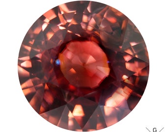 Zircon 3.1ct. Certified Loose Gemstone Round Cut Natural Pink Red Faceted Stone
