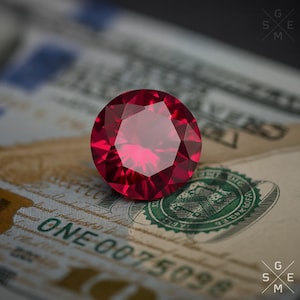 Raspberry Red Ruby - Round Loose Gemstone, Genuine Lab-Grown Corundum, Jewelry Making Supply image 2