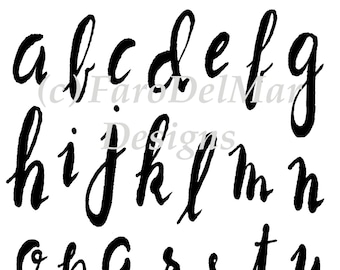 Brush Lettered Alphas - Acrylic Stamps for Bible Journaling, Scrapbooking, Card Making